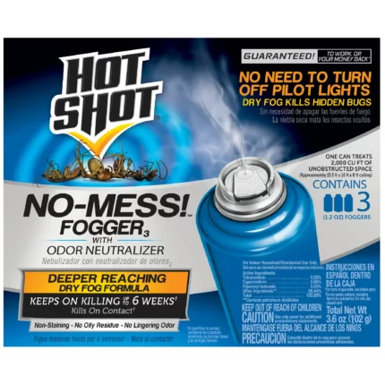 Hot Shot No-Mess! Fogger W/Odor Neutralizer 1.2 Ounce Cans 3 Pack Kills Bugs