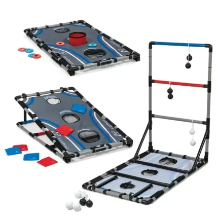 EastPoint Sports 3 in 1 Tailgate Game Set  Cornhole Ladderball  Washer Toss