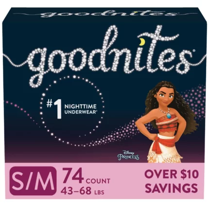 Goodnites Bedtime Underwear for Girls  S/M -74 ct. (43 - 68 lbs. )