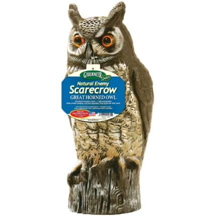 Dalen Natural Enemy Scarecrow Owl(Brown)-Protects Your Garden from Birds & Pests- 16 in Tall