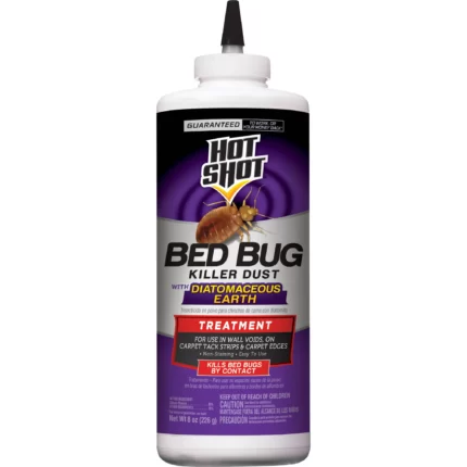 Hot Shot Bed Bug Killer Dust with Diatomaceous Earth. 8 Ounces (Pack of 2)