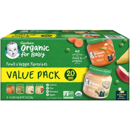 Gerber 1st Foods Organic Baby Food, Fruit & Veggie Value Pack (4 oz., 20 ct.)