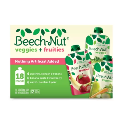 Beech-Nut Veggies and Fruities Stage 2 Baby Food, Variety Pack (3.5 oz. pouch, 18 ct.)
