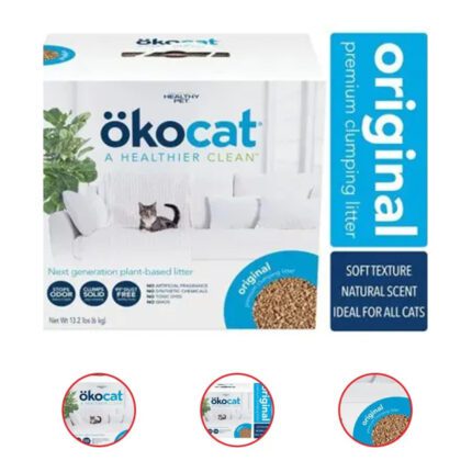 okocat Premium Original Clumping Natural Wood Cat Litter Dust Free Unscented 13.2 Pound