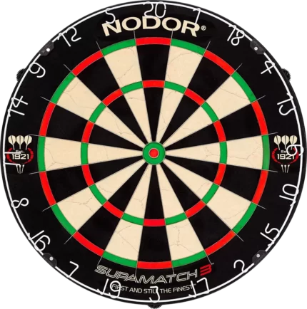 Nodor SupaMatch 3 Bristle Dartboard with Staple Free Wiring System Significantly Reducing Bounce Outs