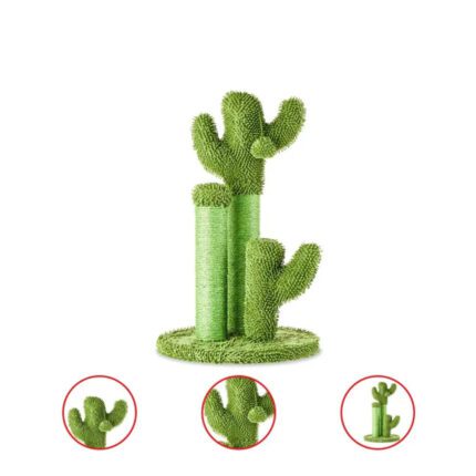 Vibrant Life Cactus 3-Arm Chenille Sisal & Jute Cat Scratching Post with Cat Toy