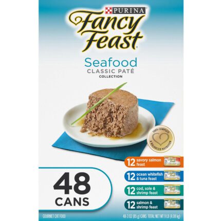 Fancy Feast Canned Wet Cat Food Variety Pack (3 oz., 48 ct.) -  Seafood Classic Pate