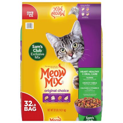 Meow Mix Original Choice Dry Cat Food, Heart Health & Oral Care Formula (32 lbs.)