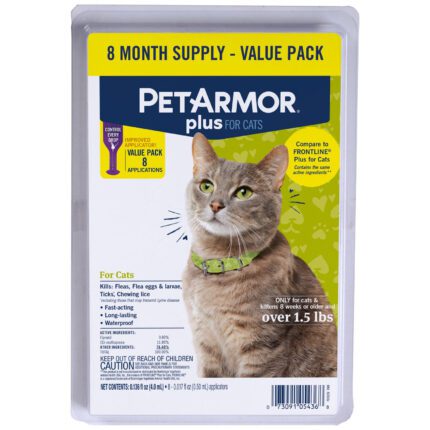 PetArmor Plus Flea & Tick Protection for Cats, 8-Month Supply