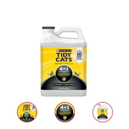 Purina Tidy Cats Clumping Cat Litter 4-in-1 Strength Multi Cat Litter 20 Pound Jug (Pack of 2)