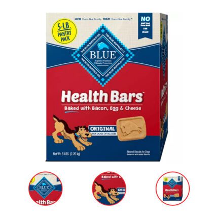 BLUE Buffalo Health Bars Crunchy Dog Treat Biscuits Bacon Egg & Cheese 5 Pound