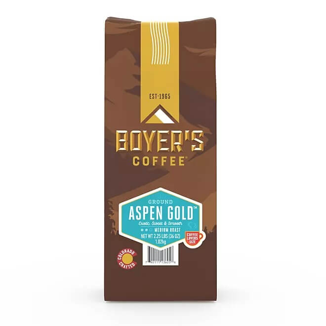 Boyer's Coffee Medium Roast Ground Coffee, Aspen Gold