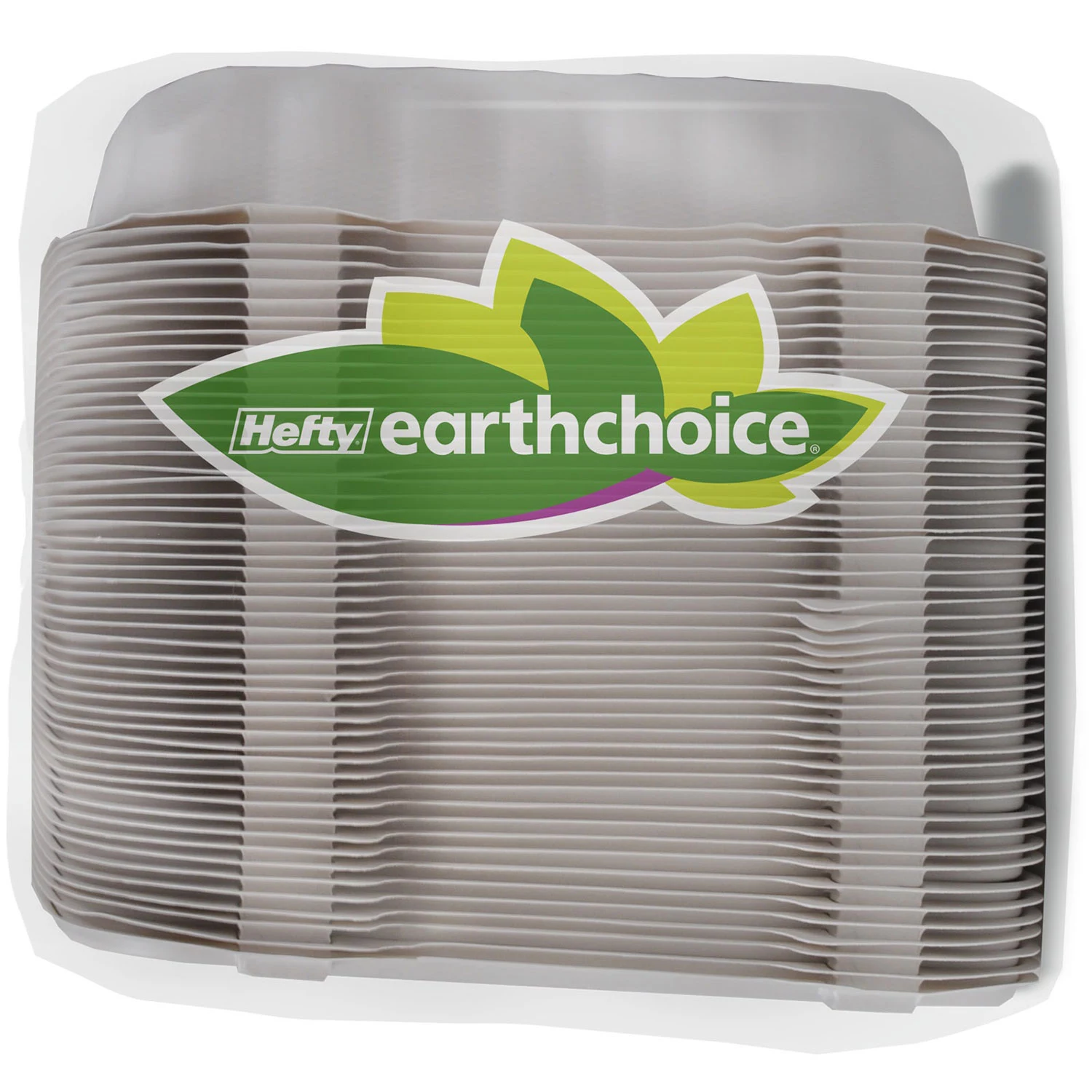 Hefty Earthchoice 3-Compartment Hinged Lid Containers, 9 (50 ct