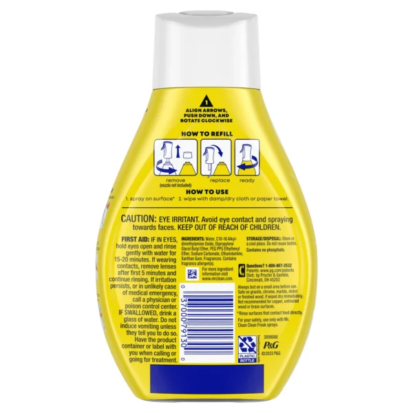 Mr. Clean Clean Freak All Purpose Cleaner Spray, Multi-Surface Cleaning, Lemon, Refill, 16 fl oz - Image 2