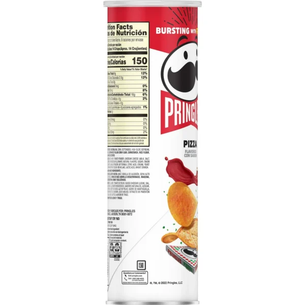 Pringles Pizza Potato Crisps Chips, Lunch Snacks, 5.5 oz Canister - Image 5