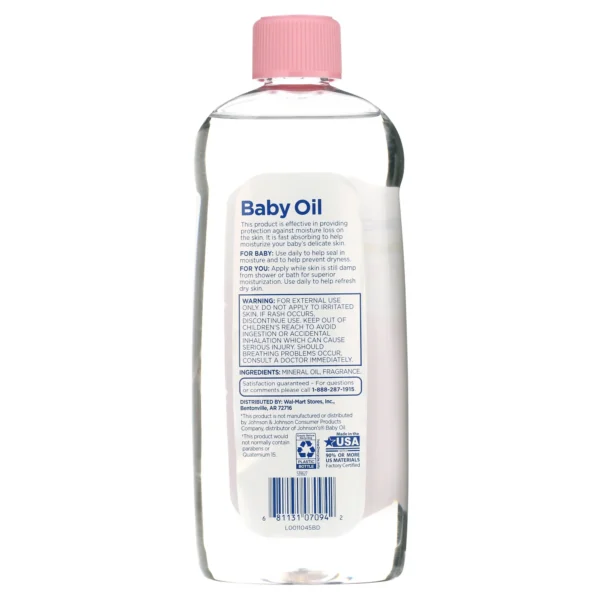 Equate Baby Hypoallergenic Baby Oil, 20 fl oz - Image 4