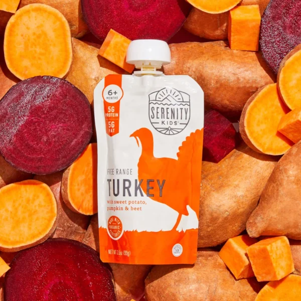 Serenity Kids Free Range Turkey Stage 2 Baby Food, with Organic Sweet Potato Pumpkin & Beet, 3.5oz Pouch - Image 4