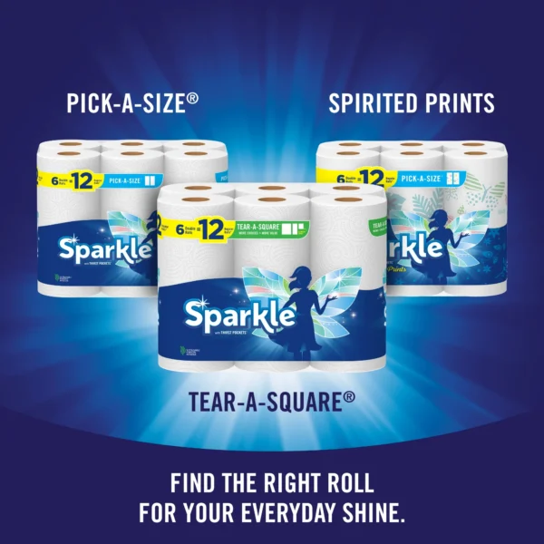 Sparkle Tear-a-Square Paper Towels, 6 Double Rolls - Image 4