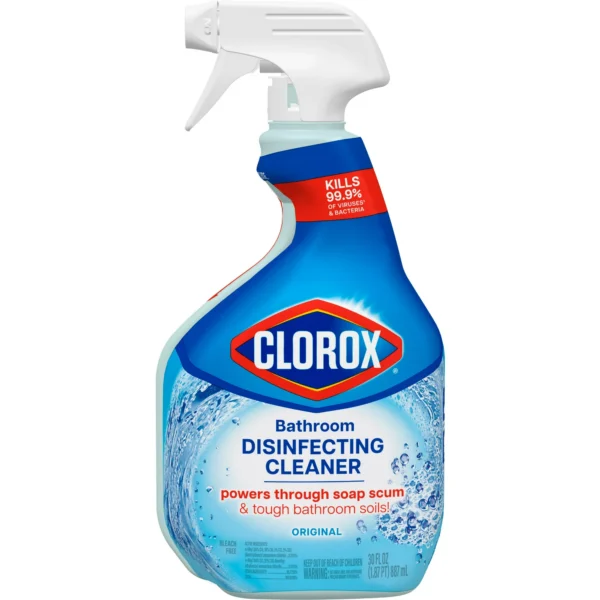 Clorox Bathroom Disinfecting Cleaner and Shower Cleaning Supplies Spray, Original, 30 fl oz - Image 9