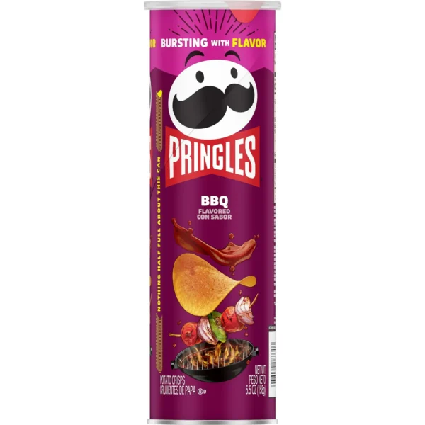 Pringles BBQ Potato Crisps Chips, Lunch Snacks, 5.5 oz Canister - Image 7