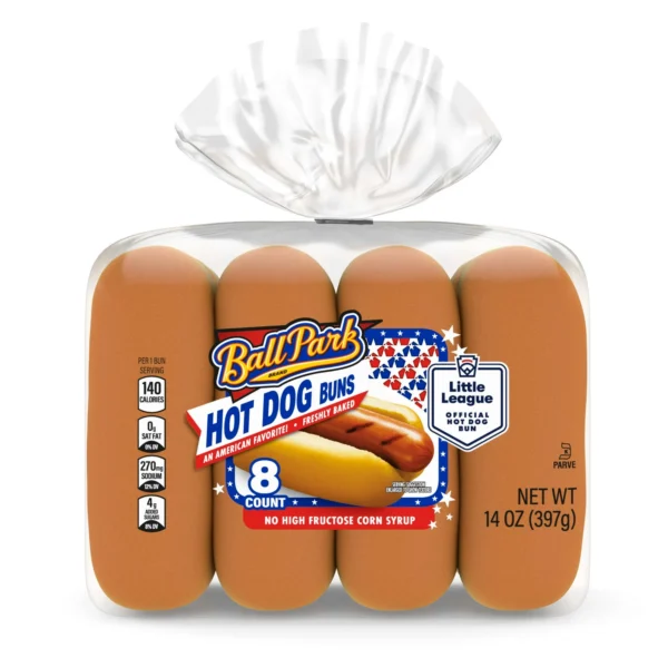 Ball Park White Hot Dog Buns, 8 count, Hot Dog Buns, 14 oz Bag - Image 3