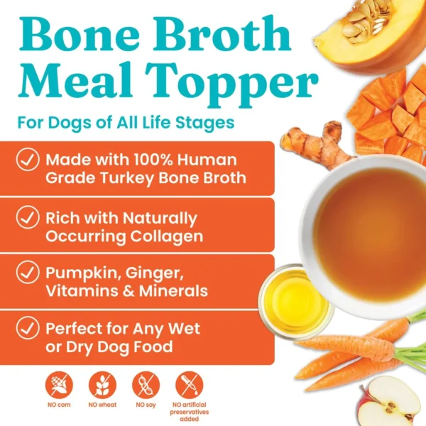 Solid Gold Bone Broth Meal Topper for Dogs, Grain-Free, Turkey Flavor, 8 oz - Image 5