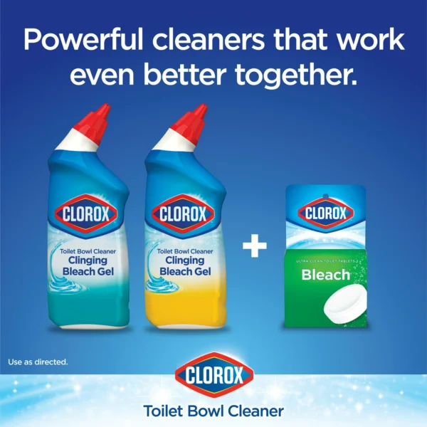 Clorox Toilet Bowl Cleaner Clinging Bleach Gel, Ocean Mist, 24 fl oz, 2 Pack - Image 6