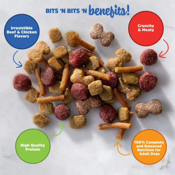 Kibbles ‘n Bits Mini Bits Small Breed Savory Beef & Chicken Flavors Dry Dog Food, 3.5 lb. Bag - Image 4