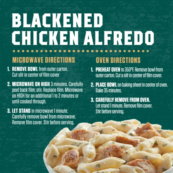 Zatarain's No Artificial Flavors Blackened Chicken Alfredo Frozen Dinner, 10.5 oz Box - Image 6