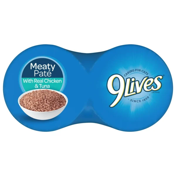 9Lives Meaty Paté with Real Chicken & Tuna Wet Cat Food, 5.5 Ounce Can, 4 Count - Image 4