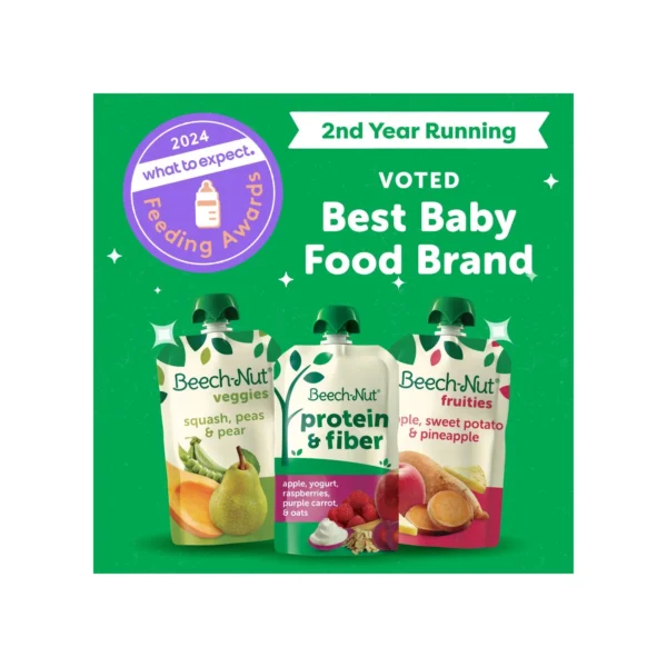 (3 pack) Beech-Nut Smoothie + Prebiotics for Toddlers, Apple Cherry Prpl Carrot Yogurt, 3.5oz Pouch - Image 4