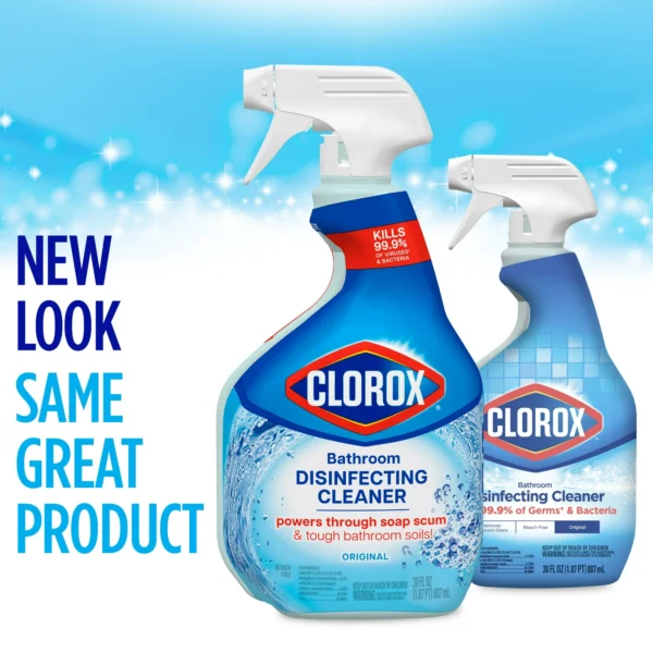 Clorox Bathroom Disinfecting Cleaner and Shower Cleaning Supplies Spray, Original, 30 fl oz - Image 8