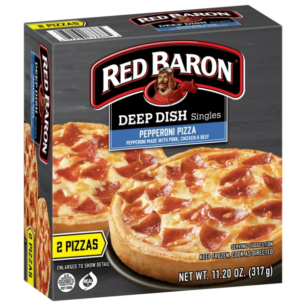 Red Baron Pepperoni Deep Dish Personal Frozen Pizza, 11.2 oz 2 Pack - Image 5