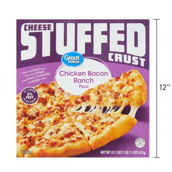 Great Value Stuffed Crust Chicken Bacon Ranch Sauce Pizza, 23.1 oz (Frozen) - Image 3