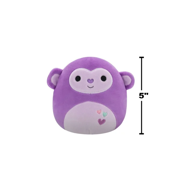 Squishmallows Official 5 inch Hartman the Light Purple Monkey with Hearts - Child's Ultra Soft Stuffed Plush Toy - Image 3