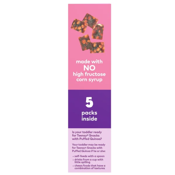 Plum Organics® Teensy® Snacks Puffed Quinoa Berry .35oz Pouch/5-Count Box - Image 5