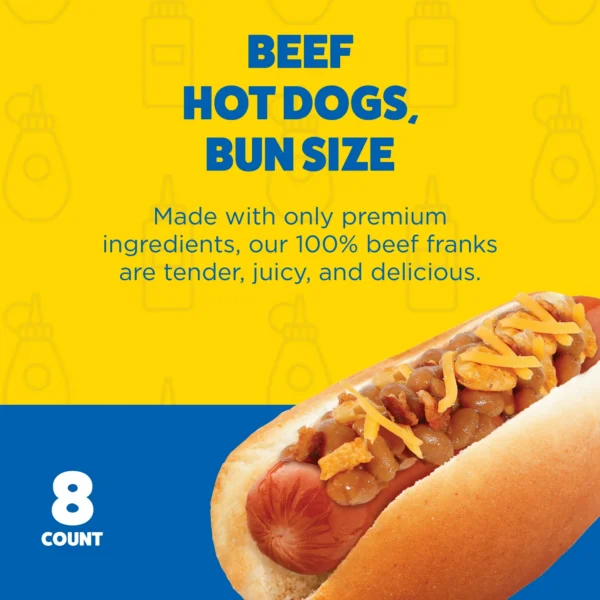 Ball Park Bun Length Beef Hot Dogs, 15 oz, 8 Count - Image 4