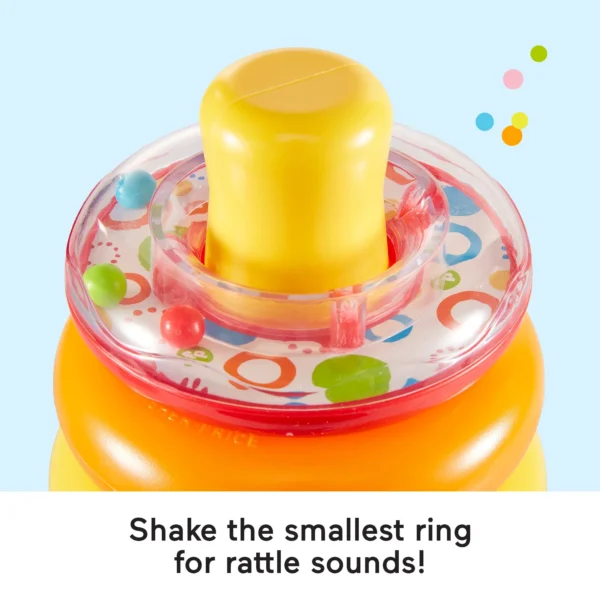 Fisher-Price Rock-a-Stack Ring Stacking Toy, Multicolor with Roly-Poly Base for Infants & Baby - Image 5