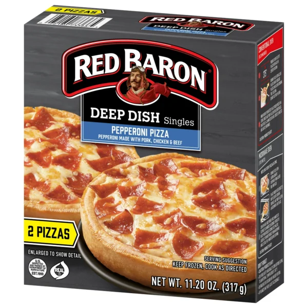 Red Baron Pepperoni Deep Dish Personal Frozen Pizza, 11.2 oz 2 Pack - Image 6