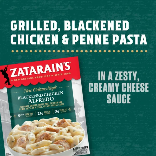 Zatarain's No Artificial Flavors Blackened Chicken Alfredo Frozen Dinner, 10.5 oz Box - Image 9