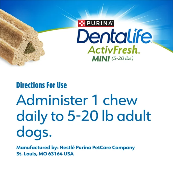 Purina DentaLife ActivFresh Mini Dog Treats Dental Chews with Chicken, 6.1 oz Pouch (4 Count) - Image 10