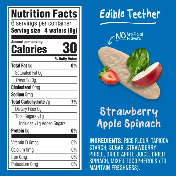 Gerber Stage 3 Baby Food, Teethers, Strawberry Apple Spinach, 1.7 oz, 12 ct - Image 3