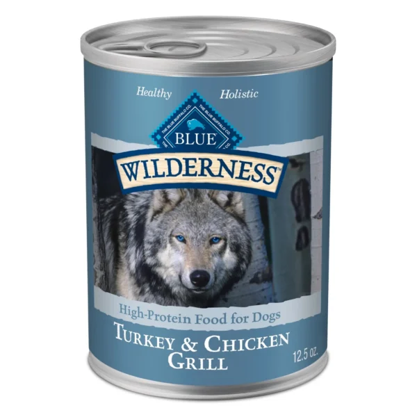 Blue Buffalo Wilderness Adult Wet Dog Food, Turkey & Chicken Grill, 12.5-oz. Can