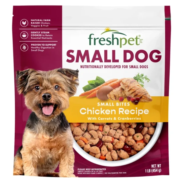 Freshpet Healthy & Natural Food for Small Dogs/Breeds, Fresh Grain Free Chicken Recipe, 1lb