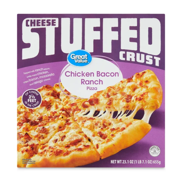 Great Value Stuffed Crust Chicken Bacon Ranch Sauce Pizza, 23.1 oz (Frozen)