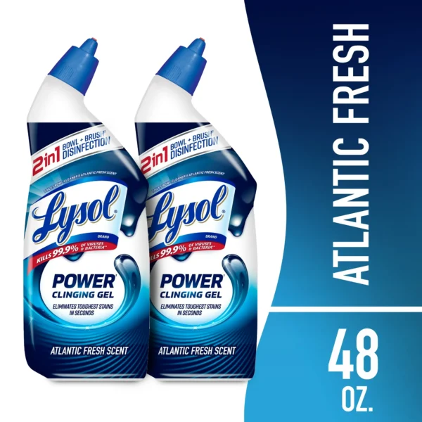 Lysol® Power Toilet Bowl Cleaner Gel, Cleaning, Disinfecting and Stain Removal, 24 oz, 2 Pack