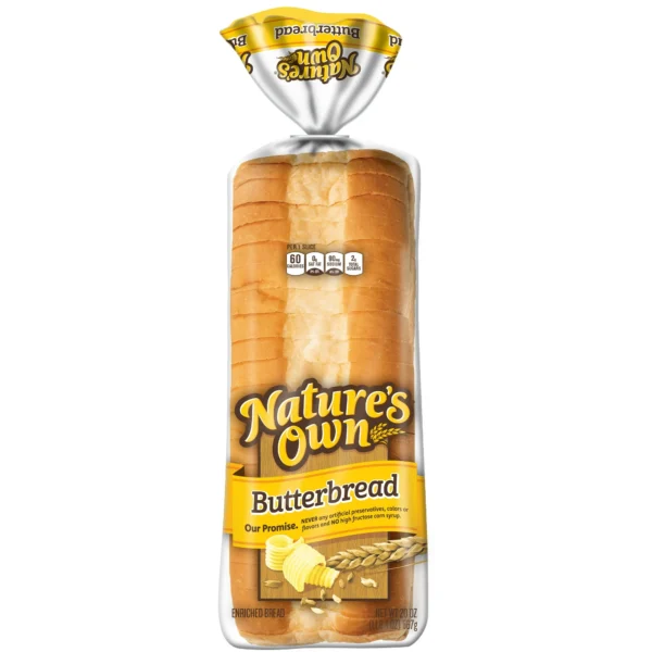 Nature's Own Butterbread Sliced White Bread Loaf, 20 oz, Shelf-Stable