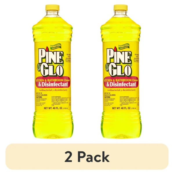 (2 pack) Pine Glo Kitchen & Bath Household Cleaner, Lemon, 40 oz