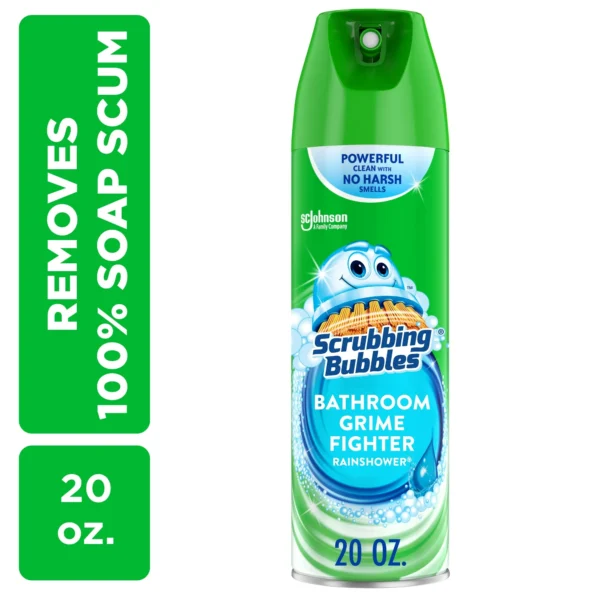 Scrubbing Bubbles Hard Surface Cleaner, Bathroom Grime Fighter Disinfectant Cleaner Aerosol, Rainshower, 20 oz, 1 Count