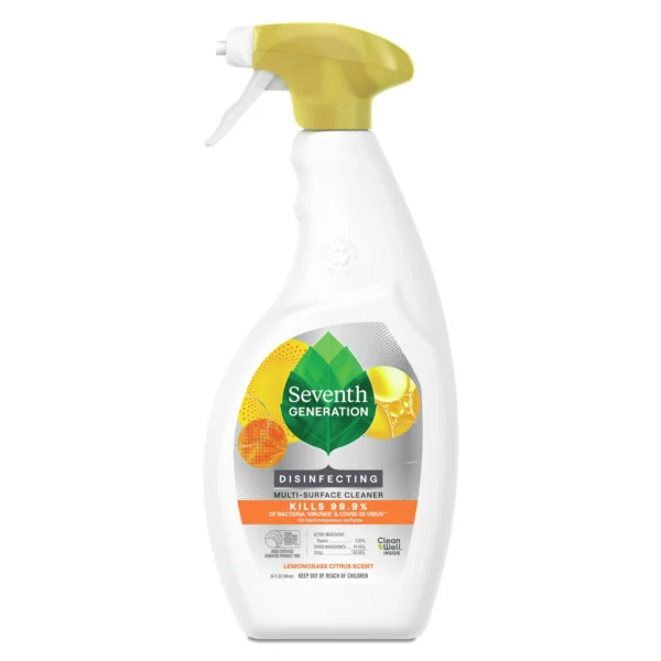 Seventh Generation Disinfecting Spray Multi Purpose Cleaner Lemongrass Citrus, 26 oz